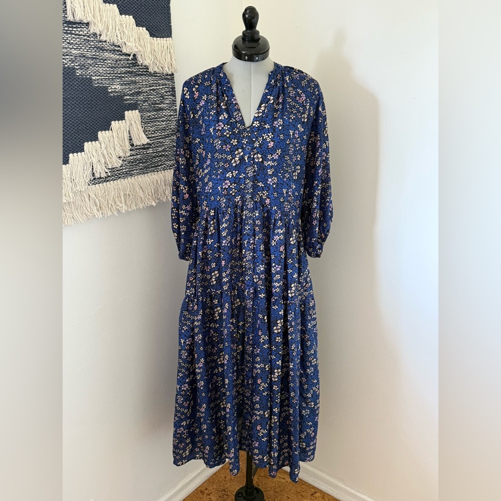 A Piece Apart Floral Blue Dress